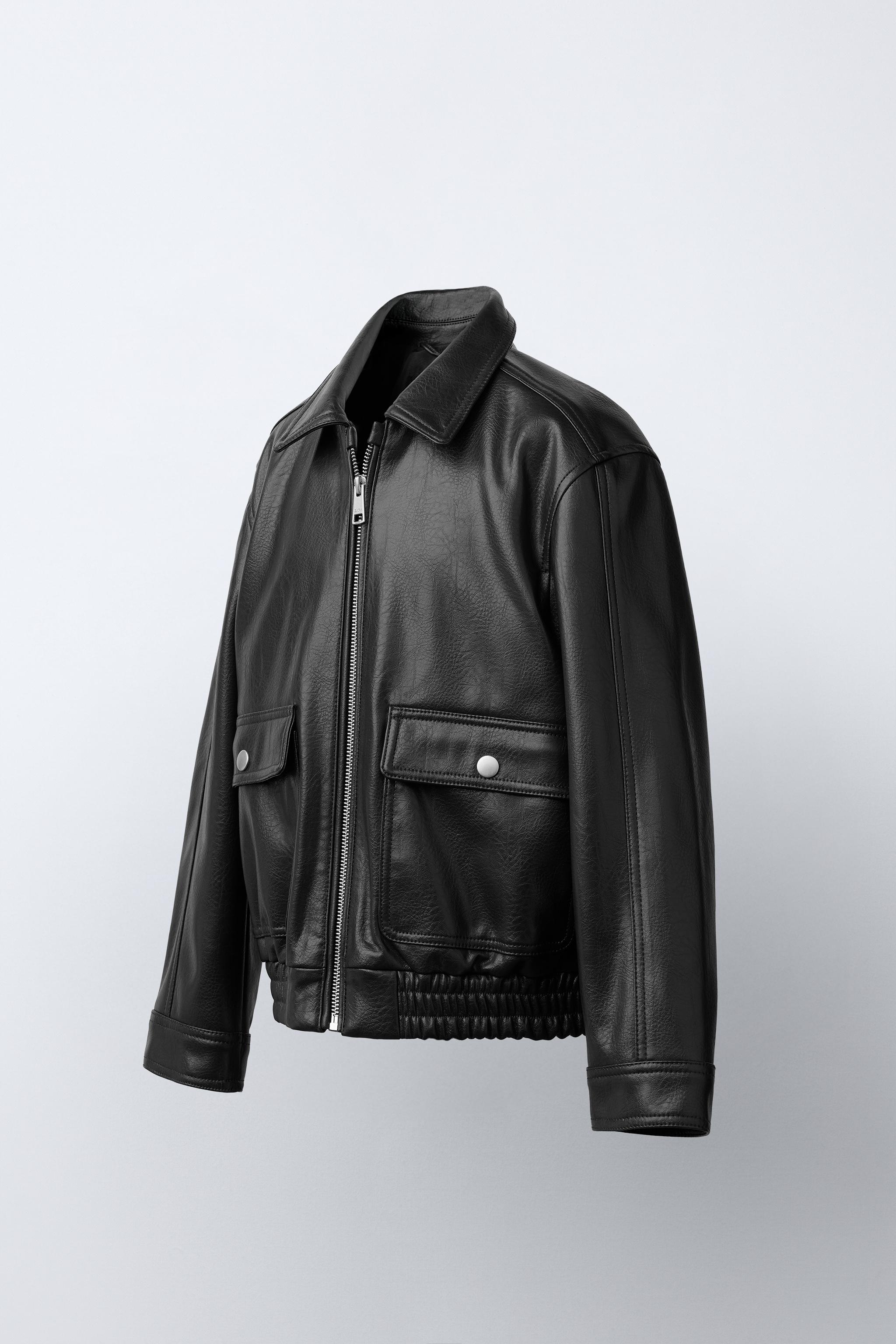FAUX LEATHER JACKET WITH POCKETS